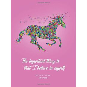 Unicorn Journal: Inspirational Journal | 100 pages | lined & blank paper | notebook for writing | 6x8"