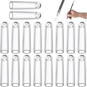 18 Pcs Plastic Pencil Cap, Clear Pencil Tip Protector Cover Pencil Toppers Wooden Pencils Extender Holders for Student School Office