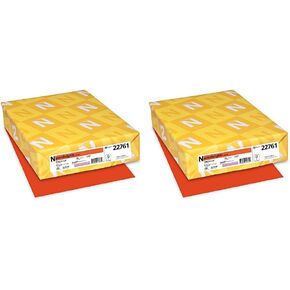 Neenah Paper 22761 Color Cardstock, 65lb, 8 1/2 x 11, Orbit Orange, 250 Sheets