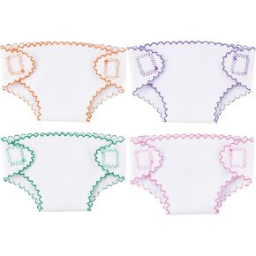 Babeside 4 PCS حفاضات دمية الطفل ، ملابس داخلية دمية الطفل لدمى 12-15 بوصة ، حفاضات دمية قابلة للغسل تتناسب