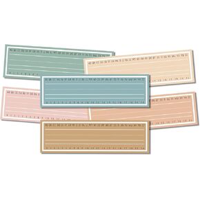 Whaline 48Pcs Boho Name Tags 6 Designs Back to School Nameplate Self-Adhesive Stickers Multi Purpose Decorative Name Labels for School Classroom Students Desks Wall Teaching Supplies, 3 x 9.8"