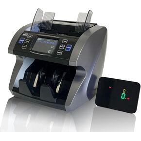 Beam Mixed Denomination Money Counter Machine, CIS/UV/MG/IR/DD Counterfeit Detection, 8 Currencies, Value Counting, Printer Enabled Bill Counter for Business & Commerical, Large Touch Color Display