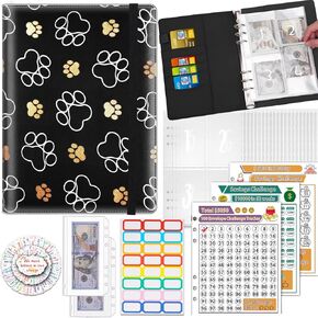 100 Envelopes Money Saving Challenge Binder, A5 Budget Binder with 25 pcs Cash Envelopes, 3 pcs Reusable Laminated Trackers Saving $5050, $500, $10000, Money Organizer,Proverbs 31-25 Sunflowers