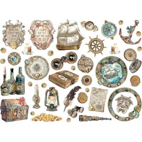 Stamperia Die-Cuts-Songs Of The Sea Ship And Treasures DFLDC85, Small