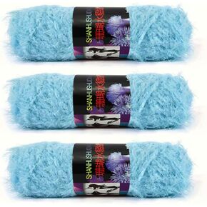 JAMIT Plush Yarn for Crocheting, Soft Velvet Eyelash Yarn Knitting Yarn for Hand Knitting & Knitting Machine, Long Coral Velvet Bulky Yarn for DIY Blankets, Hats, Clothes, 3 Skeins, 100g/Skein (Red)