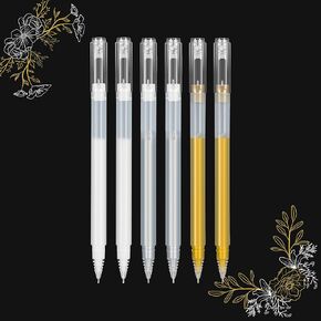 SMOOTHERPRO White Gel Pens, 3 Pcs 1.0 mm Bold Point Pens for Black Paper, 3 White Ink Pens for Artists, Drawing, Sketching, Coloring, DIY