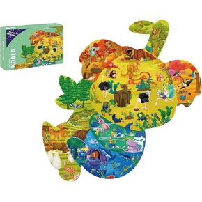 PINU Jigsaw Puzzles for Kids Ages 3-5, 6-8, 8-10, Children Colorful Fun Animal Shaped Puzzle Learning Educational Toys Gifts Games for Boys and Girls (Crocodile-154 PCS)