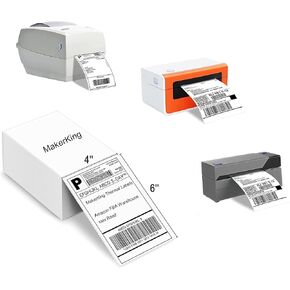 4x6 Thermal Labels, White Mailing Fanfold Postage Direct Thermal Printer Shipping Label (200 4x6 Fanfold Labels), Compatible with Rollo, MUNBYN, iDPRT, Polono, Zebra Thermal Label Printer