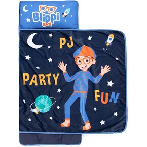Jay Franco Blippi PJ Party Time Nap Mat – Built-in Pillow and Blanket - Super Soft Microfiber Kids'/Toddler/Children's Bedding, Ages 3-7