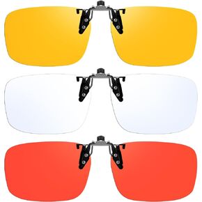 3 Pack Clip On Blue Light Blocking Glasses for Eyes Strain/Light-Sensitive Flip Up Computer Gaming Glasses BL1007