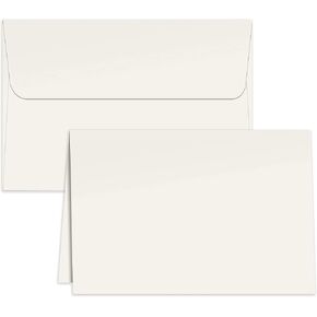 Better Office Products 100-Pack Pre-Folded Blank White Cards and Envelopes Set, Invitation Cards, Heavyweight Cardstock, Gummed Seal, 5 x 7 inch, Boxed Set of 100 Cards & 100 Envelopes