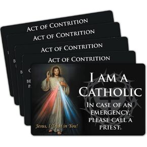 Needzo Divine Mercy Catholic ID, Wallet and Pocket Prayer Card, Religious Keepsake, 2.125 by 3.25 Inches, Pack of 5