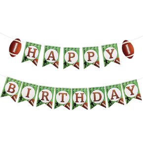 Football Happy Birthday Banner, Rugby Birthday Garland Rugby Birthday Sign Decorations Sport Theme Birthday Banner for Party Supplies