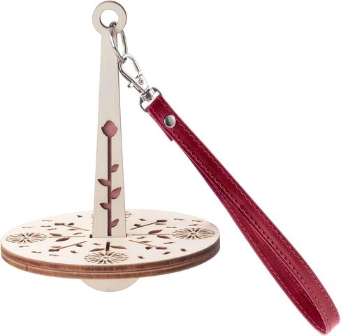 CustomyLife Wrist Yarn Holders with Leather Wristbands, Portable Yarn Ball Minder Red Wooden Yarn Storage Bags Organizer Spinner for Knitting Supplies Crocheting Craft Lover in Saudi Arabia