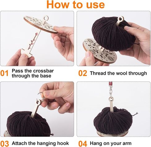 CustomyLife Wrist Yarn Holders with Leather Wristbands, Portable Yarn Ball Minder Red Wooden Yarn Storage Bags Organizer Spinner for Knitting Supplies Crocheting Craft Lover in Saudi Arabia