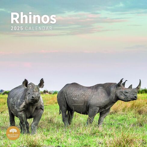 Bright Day Calendars 2025 Rhinos Monthly Wall Calendar - Cute Nature Photography Gift (12 x 12 Inch) in Saudi Arabia