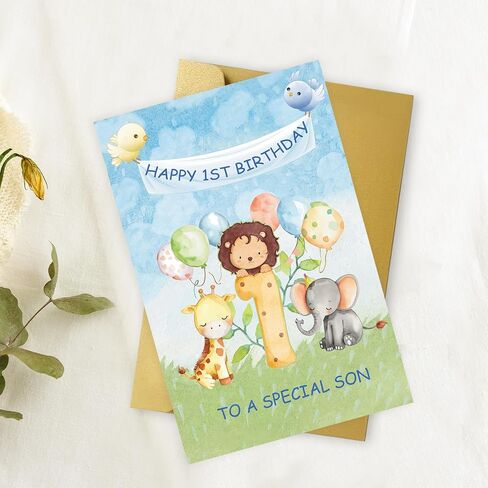 بطاقة عيد ميلاد OJSensai الأولى للحفيد ، هدايا عظيمة واحدة من Bday من Grandma Grandpa ، أفضل أفكار هدايا يوم واحد لحفيد عام واحد in Kuwait