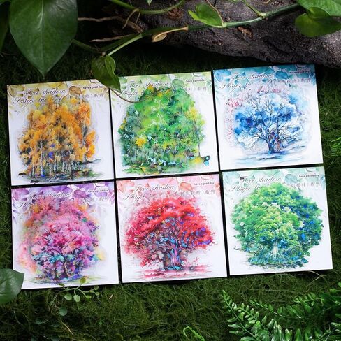 Alideco 60pcs Scrapbook Stickers Tree Landscaping Scrapbooking Junk Journal Crafts Embelishment Decoration Diary Stickers (shuyingyaoye) in Saudi Arabia