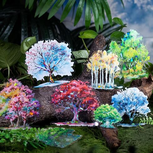 Alideco 60pcs Scrapbook Stickers Tree Landscaping Scrapbooking Junk Journal Crafts Embelishment Decoration Diary Stickers (shuyingyaoye) in Saudi Arabia