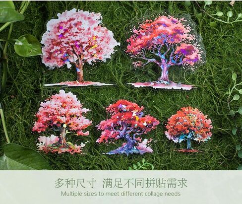 Alideco 60pcs Scrapbook Stickers Tree Landscaping Scrapbooking Junk Journal Crafts Embelishment Decoration Diary Stickers (shuyingyaoye) in Saudi Arabia