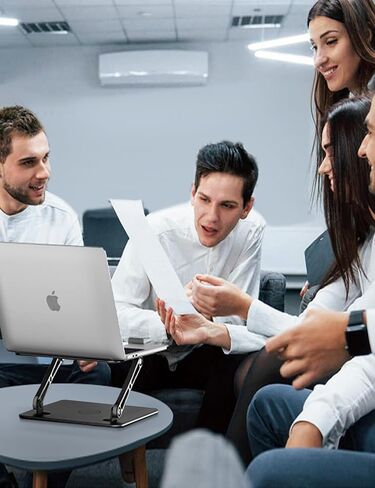 حامل كمبيوتر محمول قابل للتعديل مع IVOLER مع قاعدة دوارة 360 درجة ، وقصة كمبيوتر محمول مريحة للمكتب ، قابلة للطي ومحمول. in Kuwait