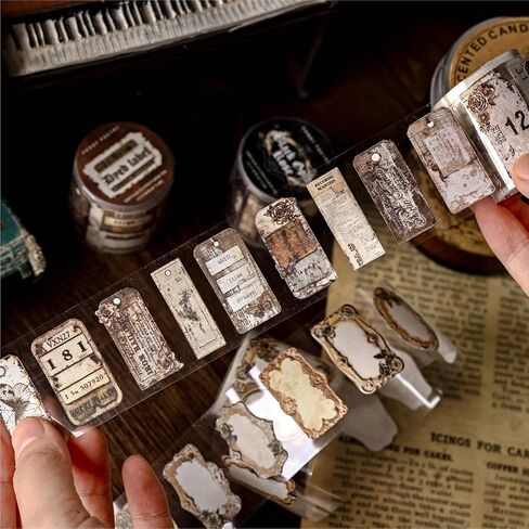 6ROLLS SCRAPBOOK ملصقات ملصقات سجل القصاصات الجمالية مستلزمات Washi Tape Junk Journal Labels ملصقات زخرفية عتيقة ملصقات الملصقات العتيقة الملصقات العتيقة لموازم اليومية in Kuwait