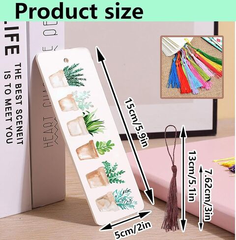 80 pcs Kraft Paper Blank Cardstock Bookmark Making Kit with Custom Bookmark, Dried Flowers for Crafts, and Bookmark Tassels, White, (40Pcs Bookmarks with 40 Tassels) (Rectangular) in Saudi Arabia