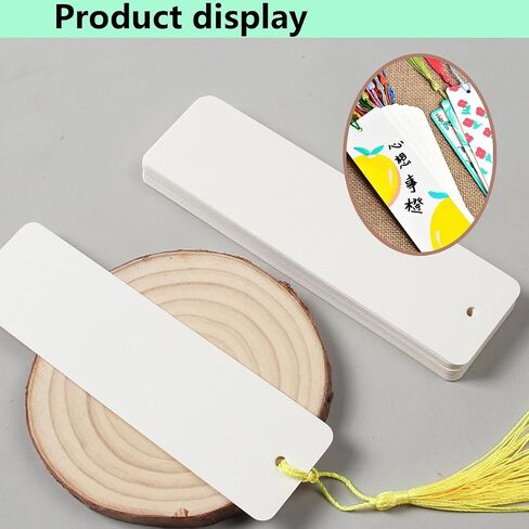 80 pcs Kraft Paper Blank Cardstock Bookmark Making Kit with Custom Bookmark, Dried Flowers for Crafts, and Bookmark Tassels, White, (40Pcs Bookmarks with 40 Tassels) (Rectangular) in Saudi Arabia