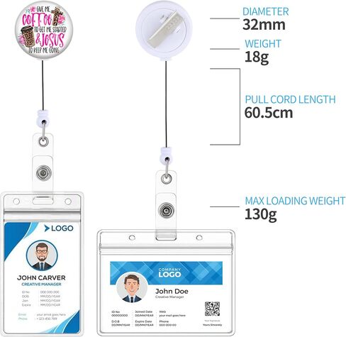 Badge Reels Holder Retractable with ID Clip for Nurse Name Tag Card Funny Coffee Gets Me Started Jesxx Keeps Me Going Quote Nursing Doctor Teacher Student Medical Work Office Alligator Clip ZJK329 in Saudi Arabia