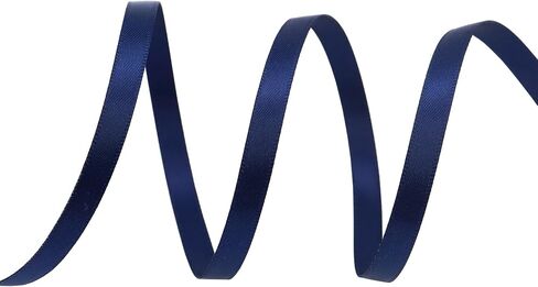 Solid Color Satin Ribbon 1/4 inch x 100 Yards Roll Navy Double Faced for Gift Wrapping Crafts Wedding Decoration, Wedding Invitation Card, Birthday Party Decoration in Kuwait