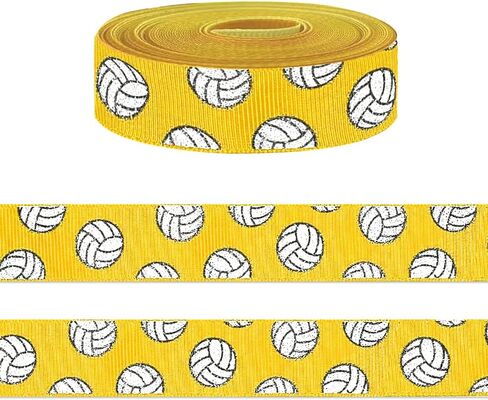 5 Yards Sports Volleyball Ribbon for Crafting Sewing, 7/8 Inch Red Grosgrain Ribbons for Gift Wrapping, Track Field Balls Ribbons for Hair Bow Cheerleader Accessories in Saudi Arabia