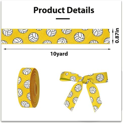 5 Yards Sports Volleyball Ribbon for Crafting Sewing, 7/8 Inch Red Grosgrain Ribbons for Gift Wrapping, Track Field Balls Ribbons for Hair Bow Cheerleader Accessories in Saudi Arabia