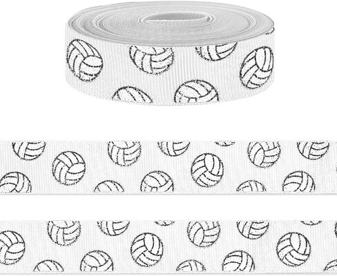 5 Yards Sports Volleyball Ribbon for Crafting Sewing, 7/8 Inch Red Grosgrain Ribbons for Gift Wrapping, Track Field Balls Ribbons for Hair Bow Cheerleader Accessories in Saudi Arabia