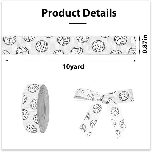 5 Yards Sports Volleyball Ribbon for Crafting Sewing, 7/8 Inch Red Grosgrain Ribbons for Gift Wrapping, Track Field Balls Ribbons for Hair Bow Cheerleader Accessories in Saudi Arabia