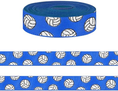 5 Yards Sports Volleyball Ribbon for Crafting Sewing, 7/8 Inch Red Grosgrain Ribbons for Gift Wrapping, Track Field Balls Ribbons for Hair Bow Cheerleader Accessories in Saudi Arabia