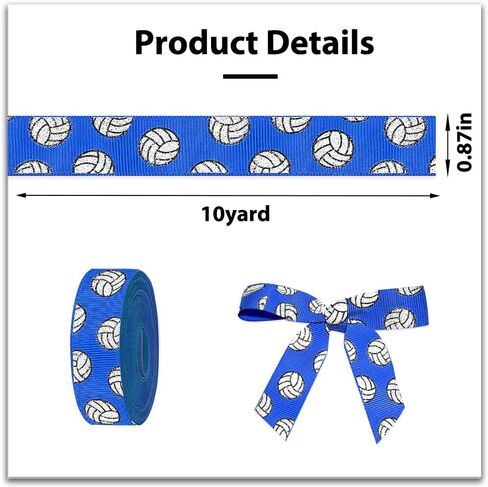 5 Yards Sports Volleyball Ribbon for Crafting Sewing, 7/8 Inch Red Grosgrain Ribbons for Gift Wrapping, Track Field Balls Ribbons for Hair Bow Cheerleader Accessories in Saudi Arabia