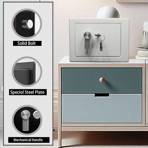 Yuanshikj Steel Safe Box - Key Locked, 0.2 Cubic Ft Small Home Safe for Cash & Jewelry (PINK) in Saudi Arabia