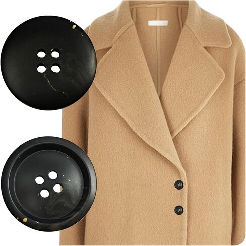 10 Pcs Mixed Sewing Buttons for Blazer, Suit, Coats, Jacket, Overcoat, Winter Coat, Uniform Genuine Natural Horn Buttons Size(1 Inch,Black) in Saudi Arabia