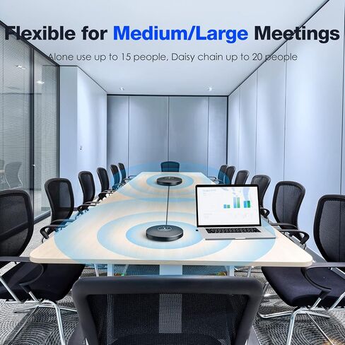 EMEET Bluetooth Speakerphone M3, Zoom Certified 4 AI Mics 360°Voice Pickup 18H Talk Time Conference Speaker and Microphone, USB/Bluetooth Conference Speaker w/Daisy Chain for 20 People for Zoom Teams in Kuwait