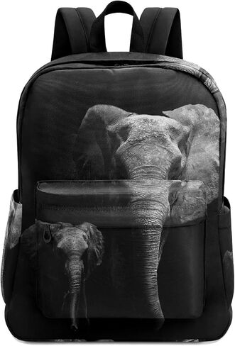 Fustylead Elephant and Baby Elephant Backpack School Laptop Bag Bookbag for Boys Girls Students Daypack Picnic Travel in Kuwait