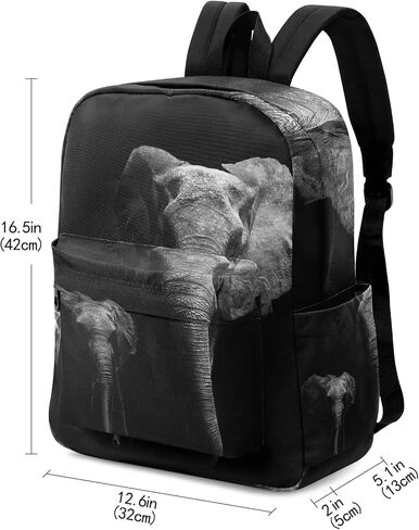 Fustylead Elephant and Baby Elephant Backpack School Laptop Bag Bookbag for Boys Girls Students Daypack Picnic Travel in Kuwait