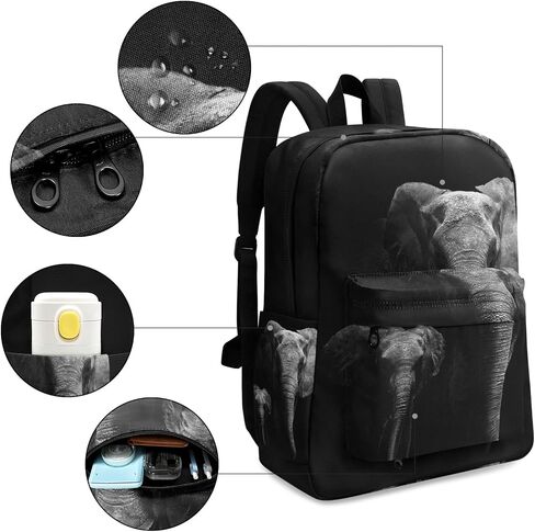 Fustylead Elephant and Baby Elephant Backpack School Laptop Bag Bookbag for Boys Girls Students Daypack Picnic Travel in Kuwait