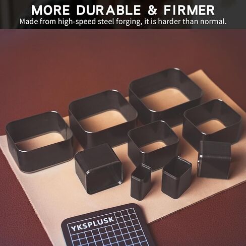 مجموعة قاطع ثقب جلدي ، 9 أحجام ماس على شكل جلد يموت أدوات القاطع 20 25 30 35 40 45 50 55 60 مم ، قاطع جلدي جوف in Kuwait