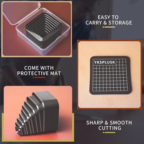 مجموعة قاطع ثقب جلدي ، 9 أحجام ماس على شكل جلد يموت أدوات القاطع 20 25 30 35 40 45 50 55 60 مم ، قاطع جلدي جوف in Kuwait