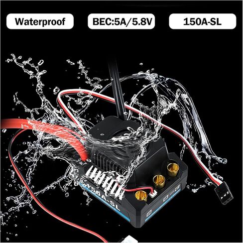 Keenso 150a Brushless ESC BEC 5A 5.8V جهاز تحكم سريع للسرعة لمدة 1: 8 RC CAR in Saudi Arabia