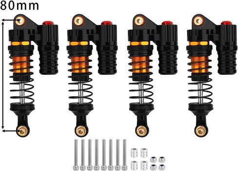 Aluminum Adjustable Piggyback Shock Absorber Oil Damper for Axial SCX10 Capra Wraith TRX4 TRX6 D90 1/10 RC Crawler Upgrade Parts (titanium, 120mm) in Kuwait