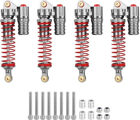 Aluminum Adjustable Piggyback Shock Absorber Oil Damper for Axial SCX10 Capra Wraith TRX4 TRX6 D90 1/10 RC Crawler Upgrade Parts (titanium, 120mm) in Kuwait