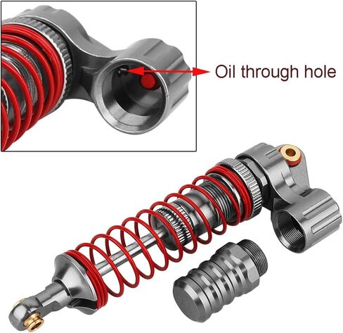 Aluminum Adjustable Piggyback Shock Absorber Oil Damper for Axial SCX10 Capra Wraith TRX4 TRX6 D90 1/10 RC Crawler Upgrade Parts (titanium, 120mm) in Kuwait
