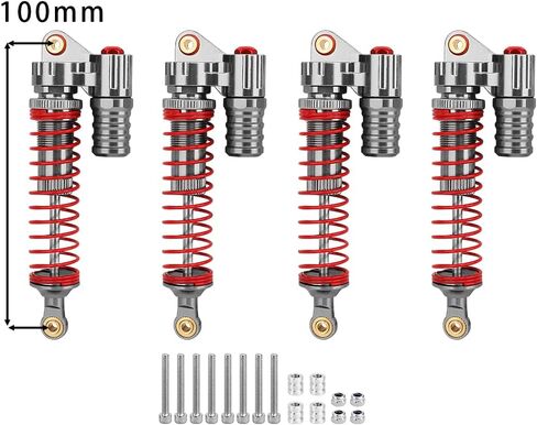 Aluminum Adjustable Piggyback Shock Absorber Oil Damper for Axial SCX10 Capra Wraith TRX4 TRX6 D90 1/10 RC Crawler Upgrade Parts (titanium, 120mm) in Kuwait