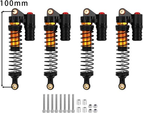 Aluminum Adjustable Piggyback Shock Absorber Oil Damper for Axial SCX10 Capra Wraith TRX4 TRX6 D90 1/10 RC Crawler Upgrade Parts (titanium, 120mm) in Kuwait